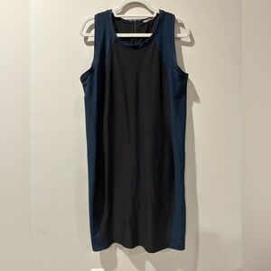 Athleta Sleeveless Black and Blue Dress-modified racer back with zip